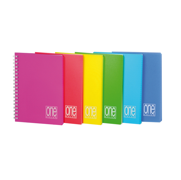 Miniquaderno One Color - A6 - forato - 1 rigo - 80 fogli - 80 gr - spiralato - copertina PPL - Blasetti - expo 14 pezzi