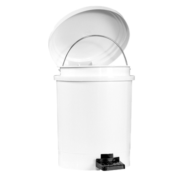 Pattumiera a pedale Ruf - PP - 6 L - diametro 22,5 cm - altezza 26,5 cm - bianco - Medial