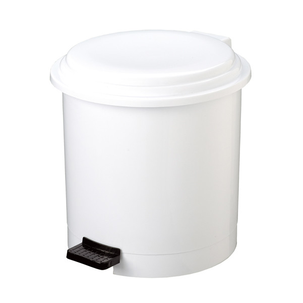 Pattumiera a pedale Ruf - PP - 12 L - diametro 27 cm - altezza 34 cm - bianco - Medial