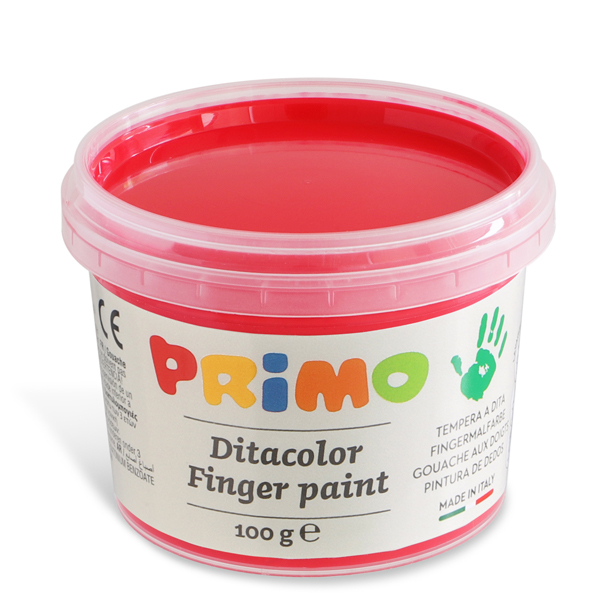 Ditacolor colori a dita - 100ml - c/pennello - Primo - valigetta 6 colori