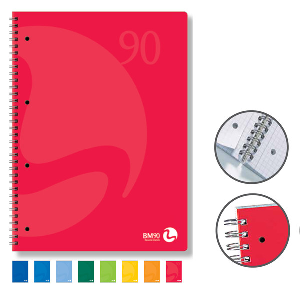 Quaderno Colors - A5 - 1 rigo - 60 fogli - 90gr - c/fori - spiralato - BM