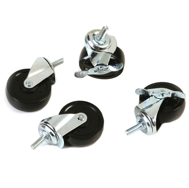 Set Archimede Light - 4 ruote per librerie - metallo e plastica - cromato - Serena Group