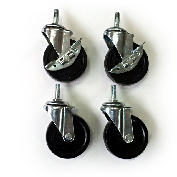 Set Archimede Light - 4 ruote per librerie - metallo e plastica - cromato - Serena Group