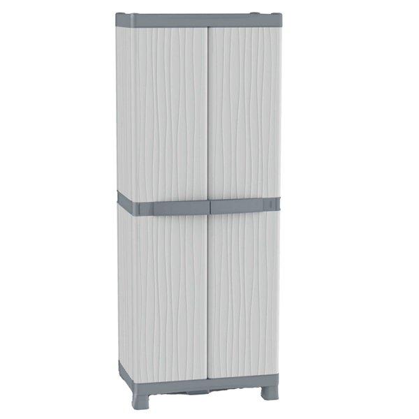Armadio Domino Wave - PPL - a 2 ante - base 2700 - 70x43,8x181,8 cm - grigio - Terry