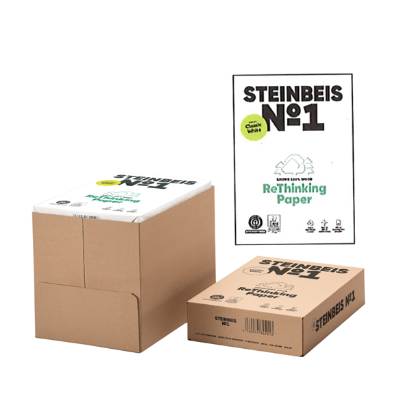 Carta riciclata al 100 senza legno - A3 - 80 gr - bianco - Steinbeis - conf. 500 fogli