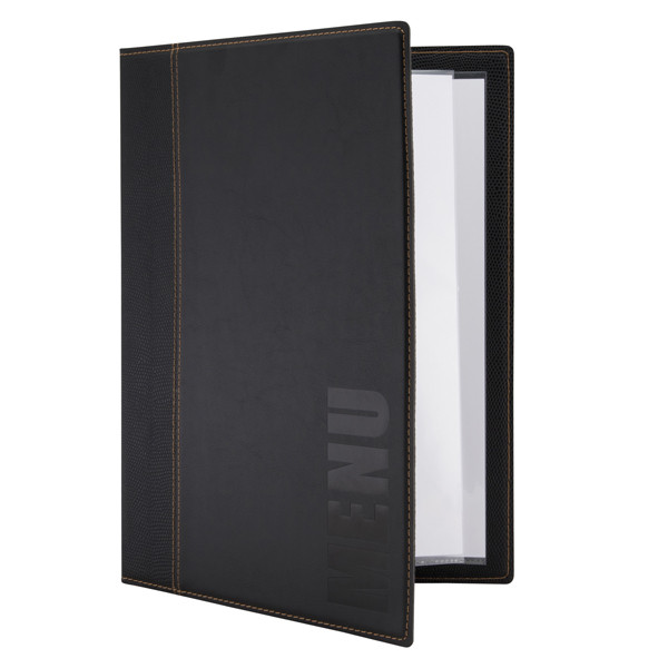 Portamen&ugrave; Trendy - 1 inserto doppio incluso - A4 - 24 x 34 cm - nero - Securit