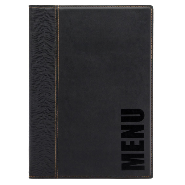 Portamenù Trendy - 1 inserto doppio incluso - A4 - 24 x 34 cm - nero - Securit