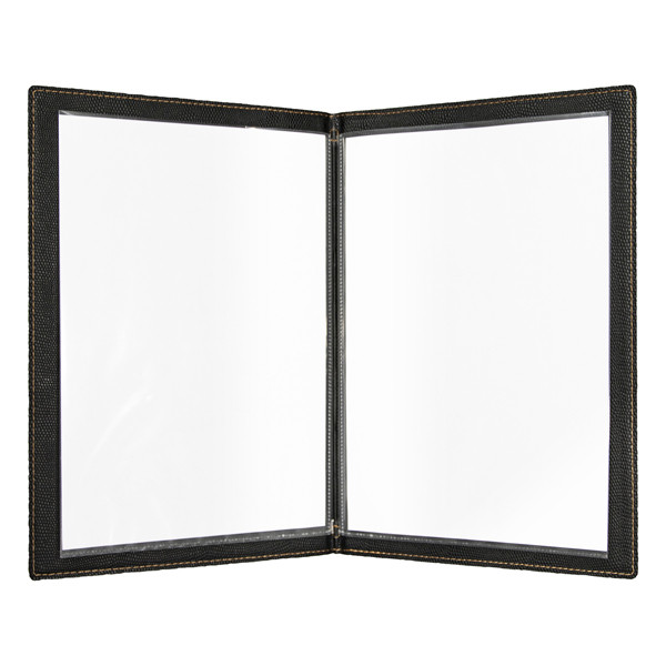 Portamen&ugrave; Trendy - 1 inserto doppio incluso - A4 - 24 x 34 cm - nero - Securit