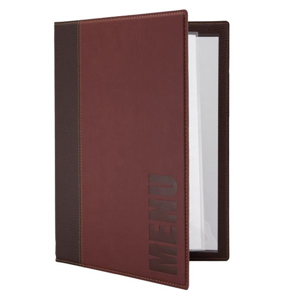 Portamen&ugrave; Trendy - 1 inserto doppio incluso - A4 - 24 x 34 cm - bordeaux - Securit