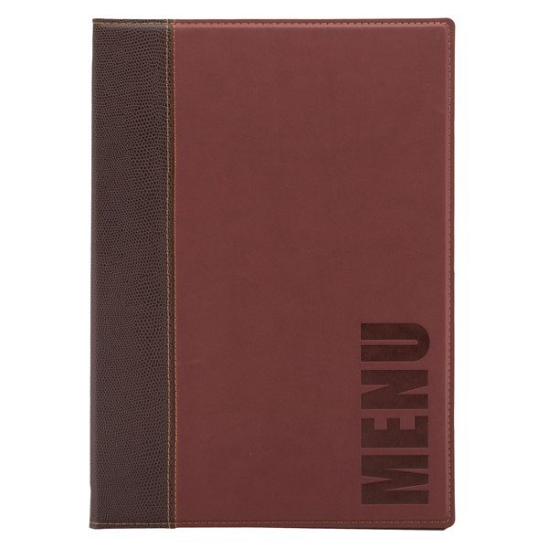 Portamenù Trendy - 1 inserto doppio incluso - A4 - 24 x 34 cm - bordeaux - Securit