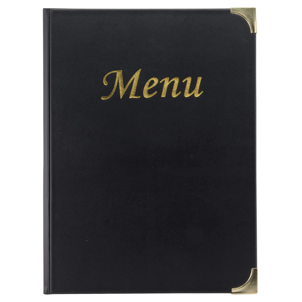 Portamen&ugrave; Basic - A4 - 31,5 x 24 cm - PVC - nero - 4+2 buste fisse incluse - Securit