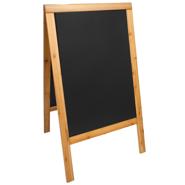 Lavagna Sandwich - cavalletto Teak - 69x125 cm - Securit