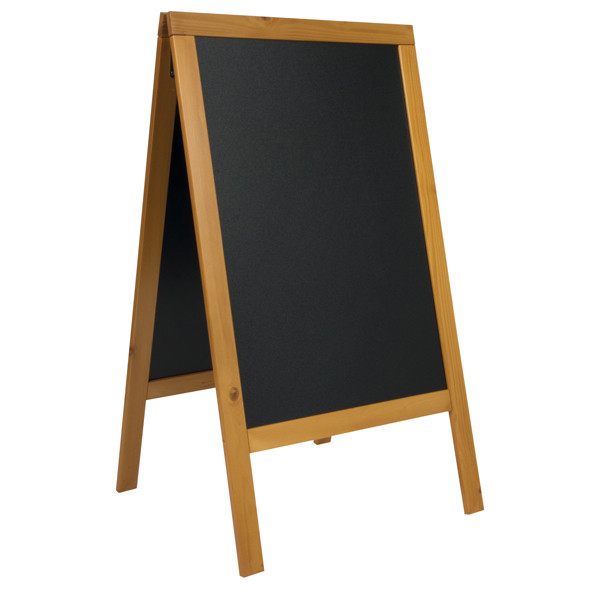 Lavagna Sandwich - cavalletto Teak - 69 x 125 cm - Securit