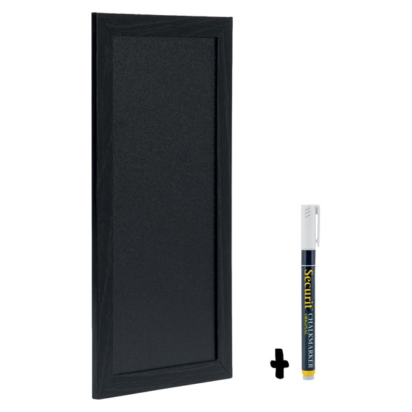 Lavagna Woody - cornice nera - 20 x 40 cm - Securit