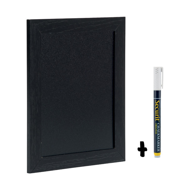Lavagna Woody - cornice nera - 30 x 40 cm - Securit