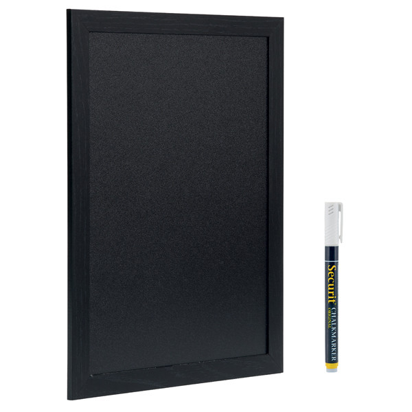 Lavagna Woody - cornice nera - 40 x 60 cm - Securit