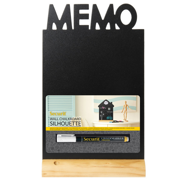 Lavagna da tavolo Silhouette - 34,5 x 21 cm - forma memo - nero - Securit