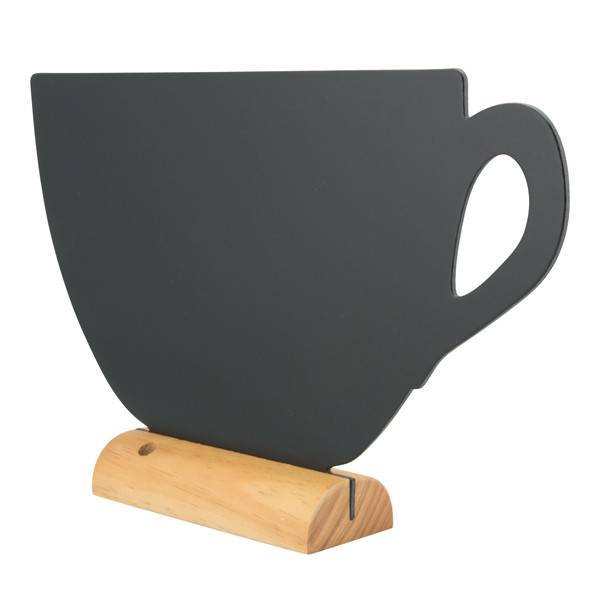Lavagna da tavolo Silhouette - 33,5 x 21,5 cm - forma tazza - nero - Securit