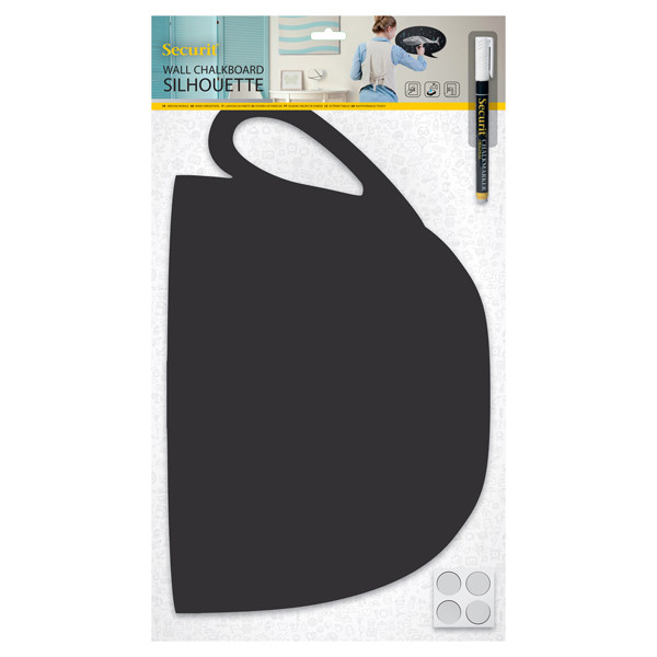 Lavagna da parete Silhouette - 44,5 x 30 cm - forma tazza - nero - Securit