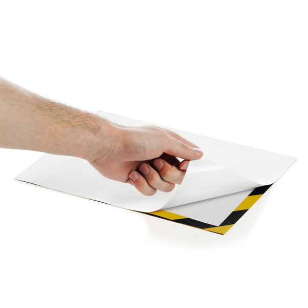 Cornice Duraframe Security - adesiva - pannello magnetico - A4 (21 x 29,7 cm) - giallo/nero - Durable