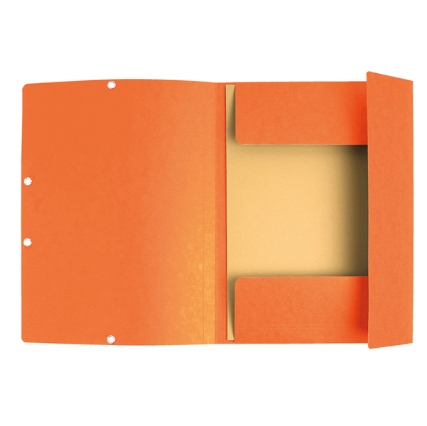 Cartellina con elastico - cartoncino lustrE' - 3 lembi - 400 gr - 24x32 cm - arancio - Exacompta