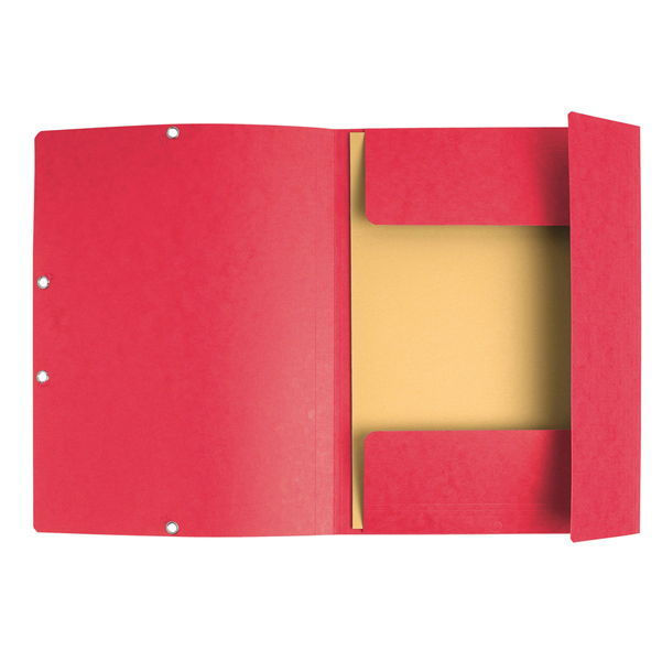 Cartellina con elastico - cartoncino lustrE' - 3 lembi - 400 gr - 24x32 cm - rosso - Exacompta