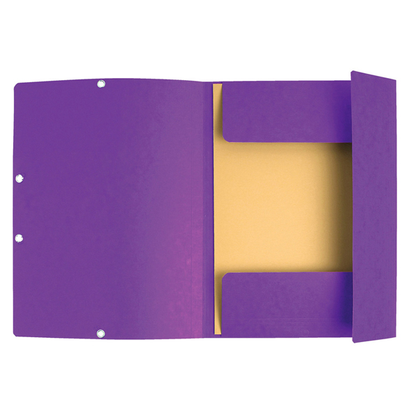 Cartellina con elastico - cartoncino lustrE' - 3 lembi - 400 gr - 24x32 cm - viola - Exacompta