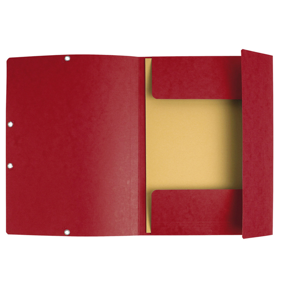 Cartellina con elastico - cartoncino lustrE' - 3 lembi - 400 gr - 24x32 cm - rosso ciliegia - Exacompta