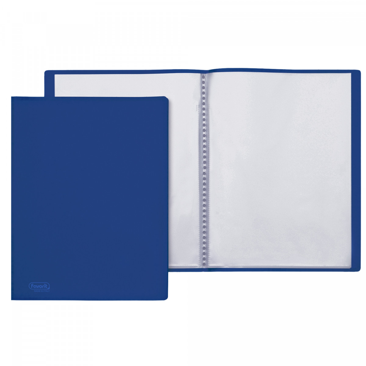 Portalistini Sviluppo - liscio - PP - 22 x 30 cm - 20 buste - blu - Favorit