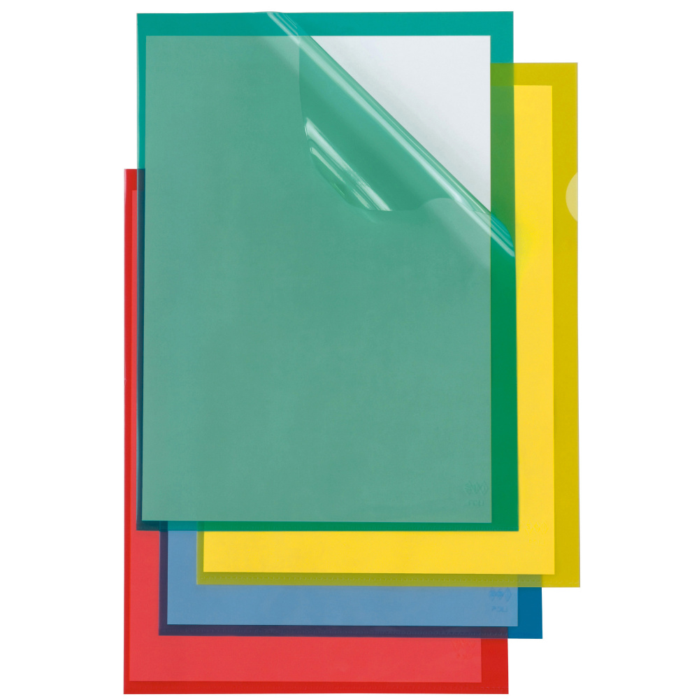 Cartelline a L Poli 150 Color - PPL - buccia - 21x29,7 cm - rosso - Sei Rota - conf. 25 pezzi