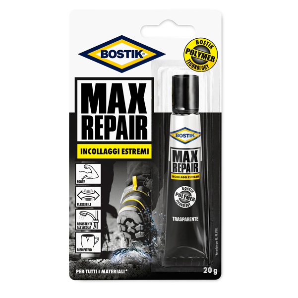 Adesivo Bostik Max Repair - universale - 20 gr - trasparente - Bostik