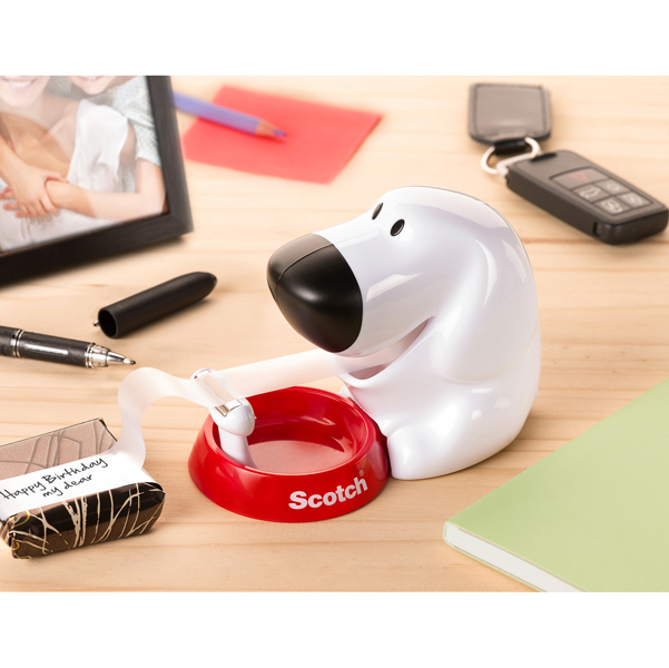 Dispenser Fido - 1 rotolo Scotch Magic 810 19 mm x 7,5 mt incluso - bianco nero - Scotch