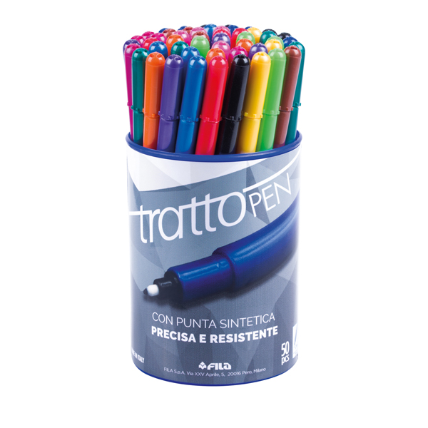 Pennarello fineliner Tratto Pen - tratto 0,5mm - colori assortiti - Tratto - busta 50 pennarelli