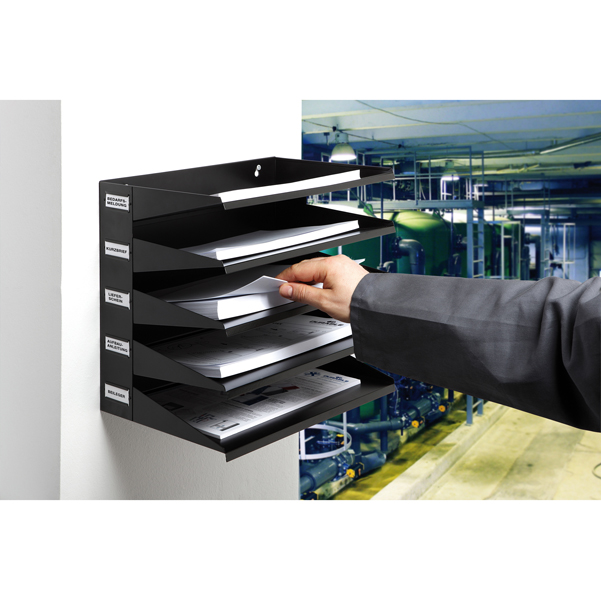Portadocumenti Sorter Rack - 33x36x25 cm - 5 scomparti - nero - Durable