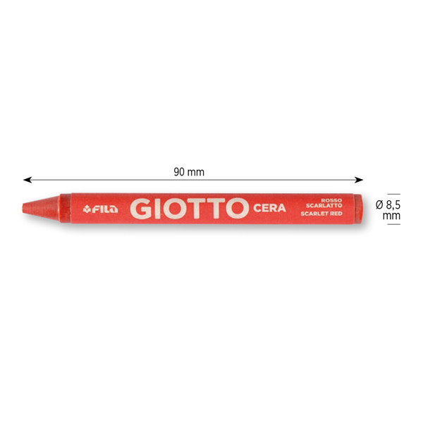 Pastelli cera - lunghezza 90mm con &Oslash; 8,50mm - colori assortiti - Giotto - barattolo 96 colori