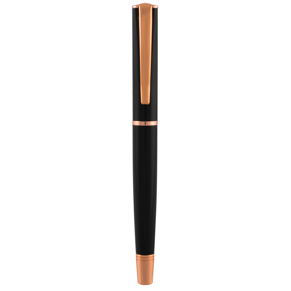 Roller Linea Impressa - punta M - nero/rosegold - Monteverde