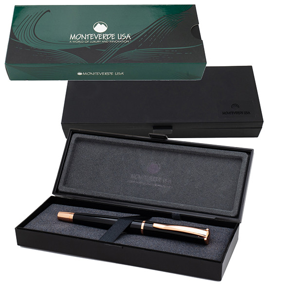 Penna Stilografica Impressa - punta M - nero/rosegold - Monteverde
