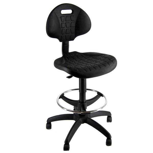 Sedia Tecnigrafo Esos E2 - braccioli opzionali - con poggiapiedi e ruote - nero - Unisit