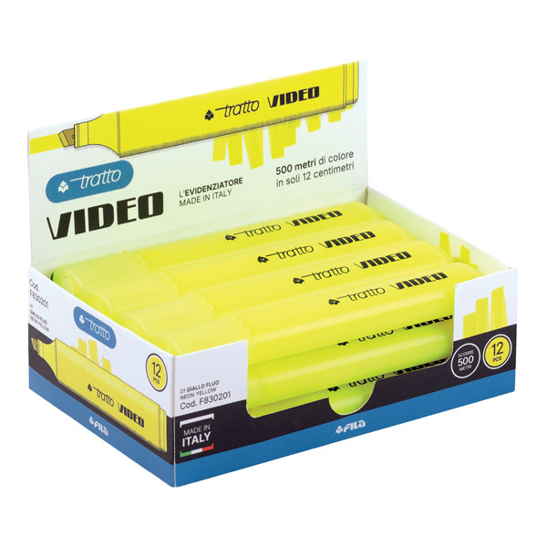 Evidenziatore Tratto Video - punta a scalpello - tratto da 1,0mm-5,0mm - giallo - Tratto