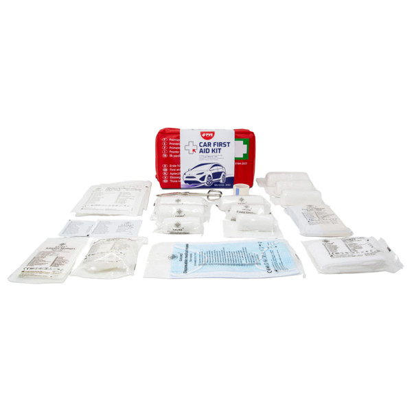 Astuccio di pronto soccorso per auto Soft Bag DIN 13164 2022 - 21,5 x 15 x 8,5 cm - rosso - PVS