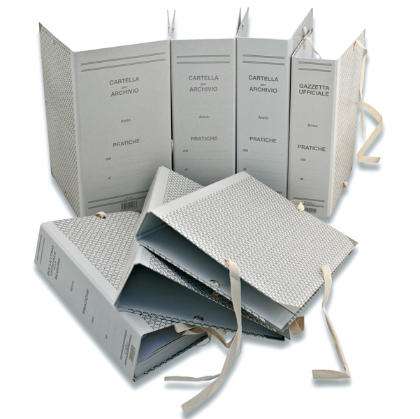 Faldone - legacci rivettati - 35 x 25 cm - dorso 10 cm - grigio - Euro-cart