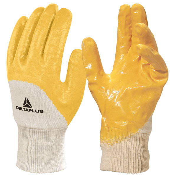 Guanti da lavoro pesante NI015 - nitrile leggero - taglia 09 - giallo - Deltaplus