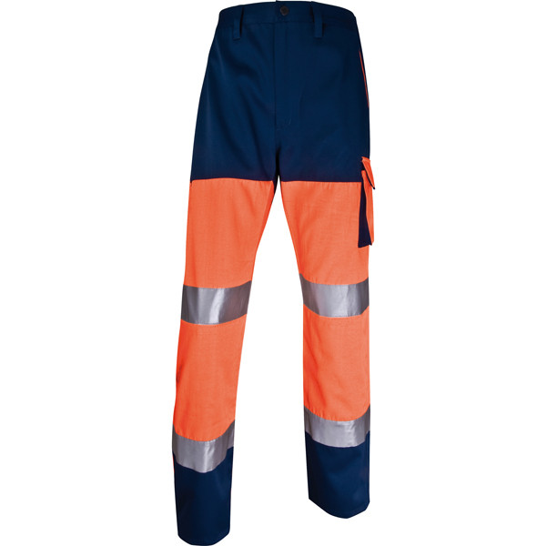 Pantalone alta visibilit&agrave; PHPA2 - sargia/poliestere/cotone - taglia L - arancio fluo - Deltaplus
