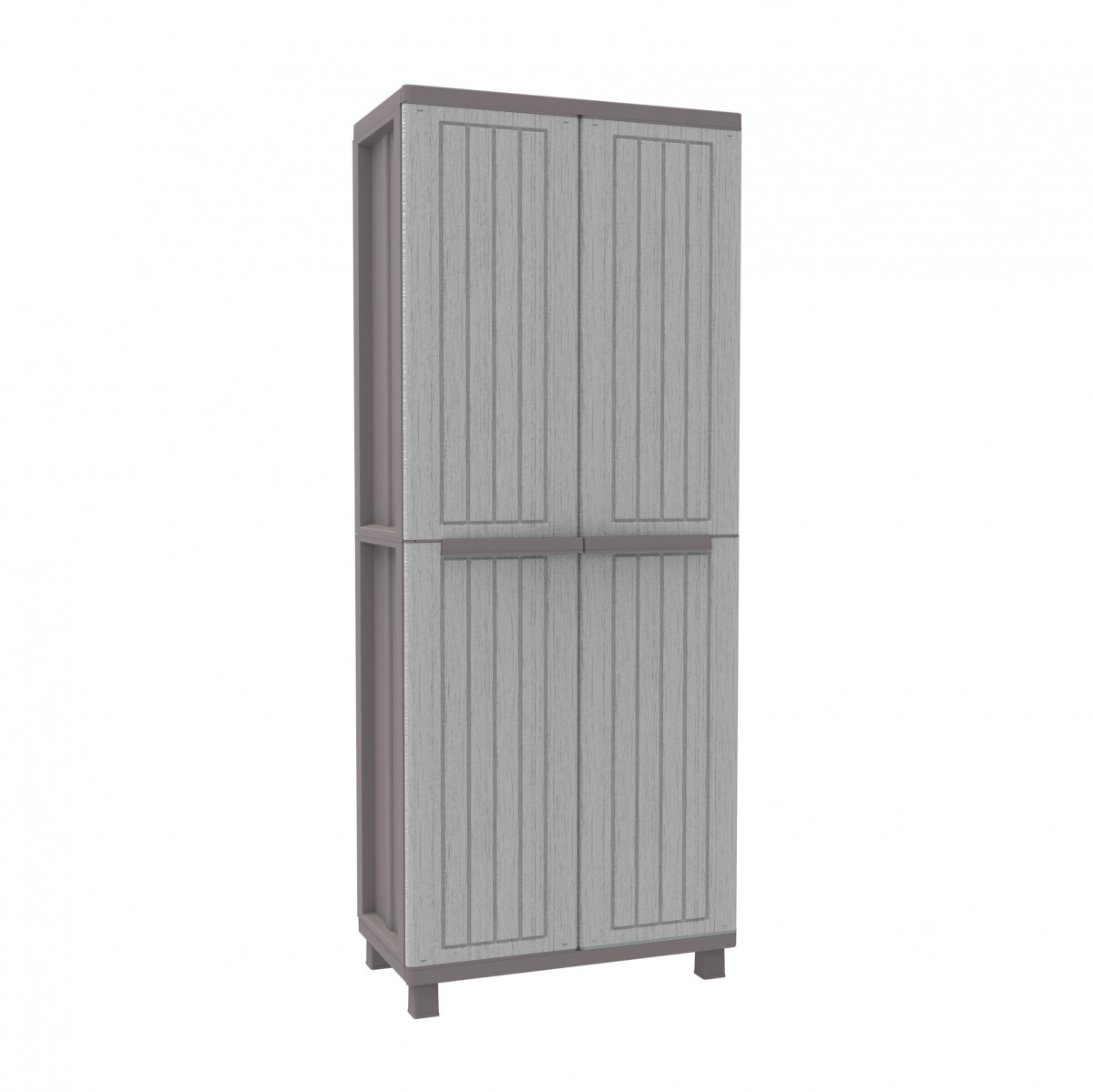 Armadio JWood 368 - 2 ante - 68 x 37,5 x 170 cm- PPL - effetto legno - grigio tortora - Terry