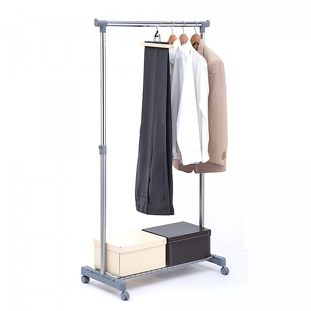 Stender appendiabiti AC9001 - con portaoggetti - 87 cm - Serena Group