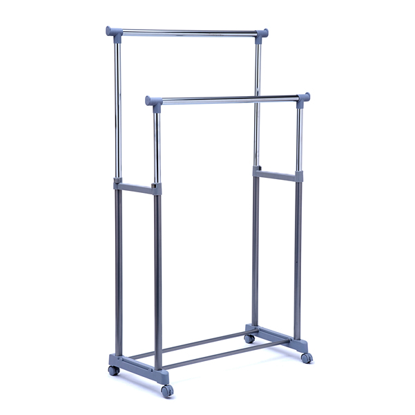 Stender appendiabiti AC9002 - doppio - 90 cm - grigio/cromo 