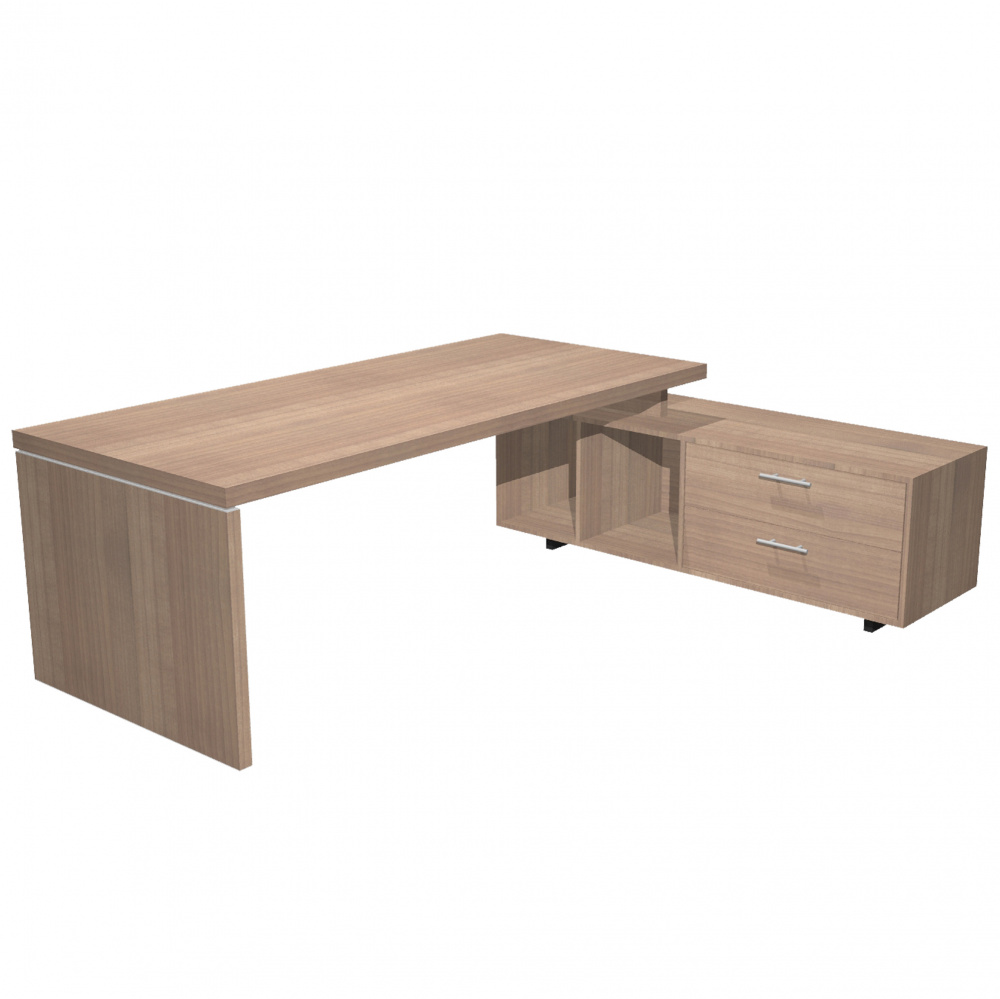 Scrivania Manager Prestige - 210x90x74 cm - con mobile servizio reversibile - ciliegio arabis - Artexport