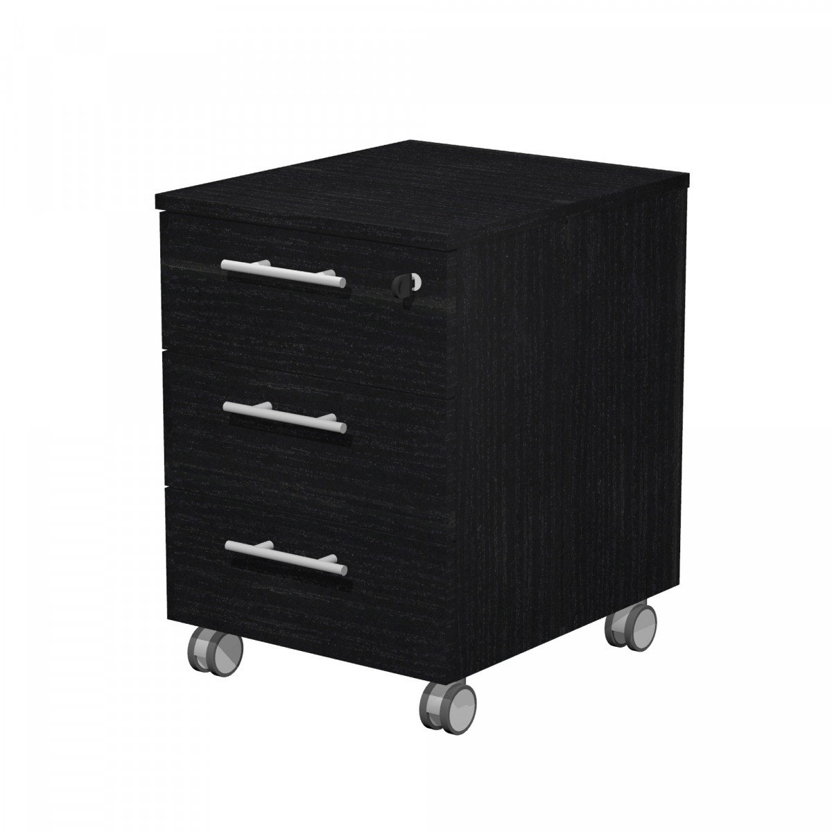 Cassettiera Prestige - 3 cassetti - con ruote - 41,8 x 52 x 61,5 cm - nero venato