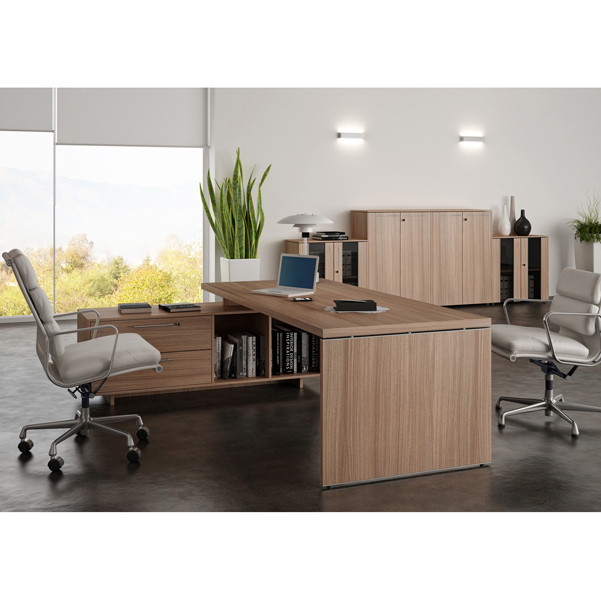Coppia ante Prestige - per mobile medio/alto - 80 x 153,8 cm - spessore 18 mm - vetro/melaminico - ciliegio arabis