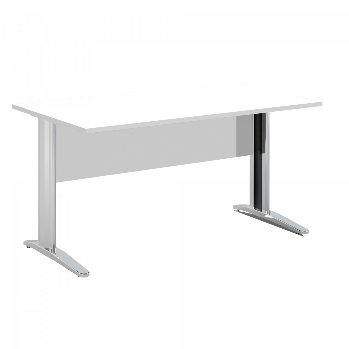 Scrivania lineare Easy - 160 x 80 x 72 cm - Bianco/grigio cromato